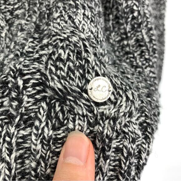 LEE COOPER Fringe Sleeve Turtleneck Knit Sweater Heather Grey M - Picture 4 of 10